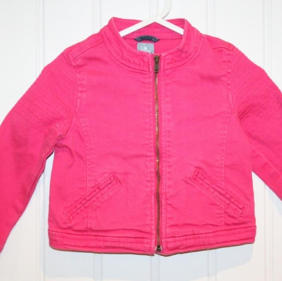 2/$20 🏷 Gap Pink Jean Jacket Size 2Y - Picture 2 of 2